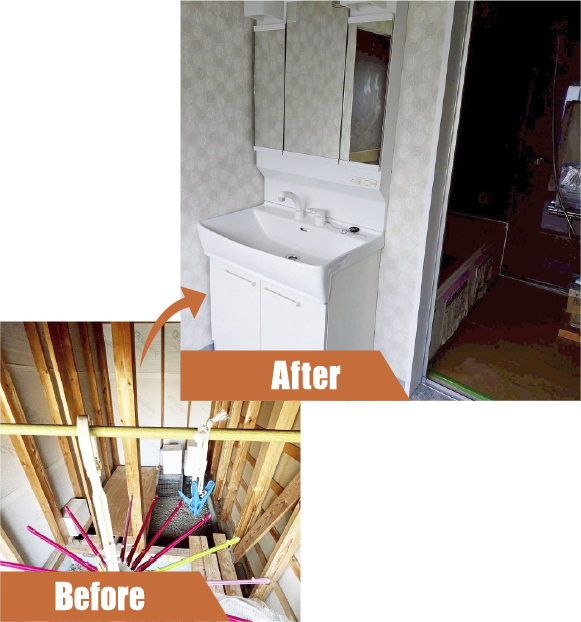 施工事例：F様邸のBeforeとAfterの写真
